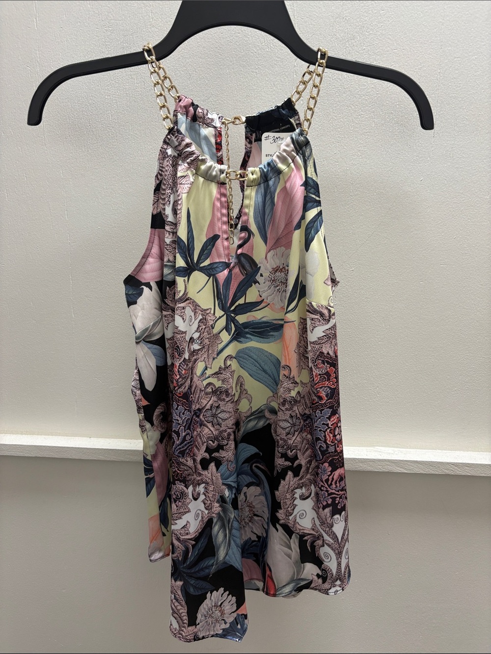 Incoco Floral Print Chain Strap Tank Top - Multicolor